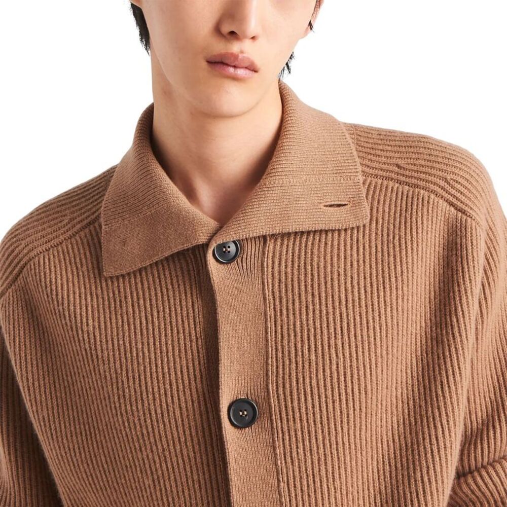 Prada Ribbed Knit Cashmere Cardigan Men - Picture 4 of 4